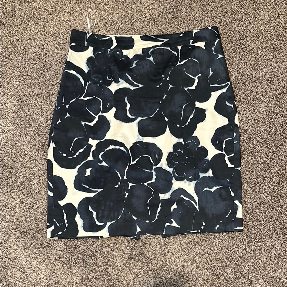 Floral Black and White Skirt